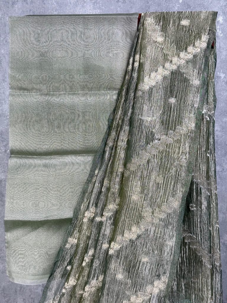 CRUSHED TISSUE ORGANZA BANARASI SAREE - Image 2