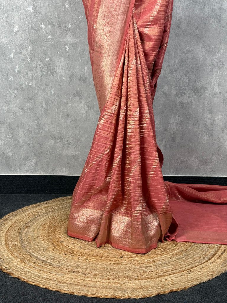 CRUSHED TISSUE SILK BANARASI SAREE - Image 3