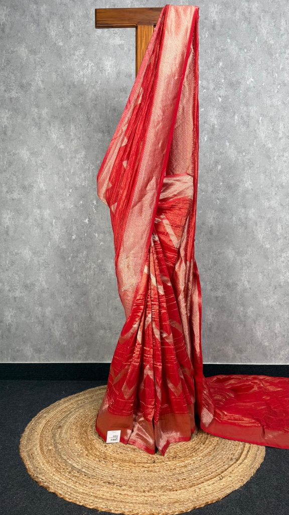 CRUSHED TISSUE GEORGETTE BANARASI SAREE