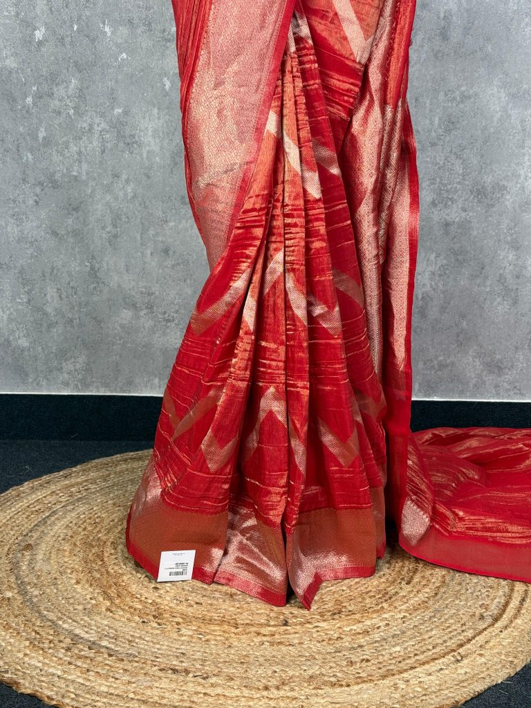 CRUSHED TISSUE GEORGETTE BANARASI SAREE - Image 3