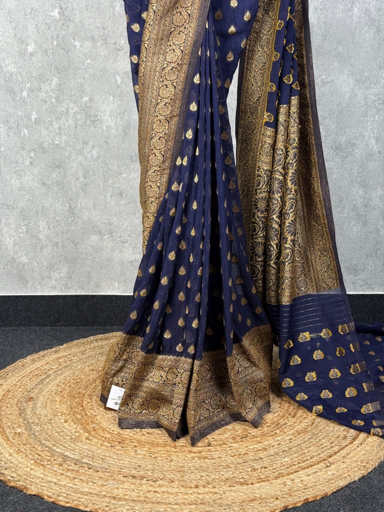 VISCOSE GEORGETTE BANARASI SAREE - Image 3