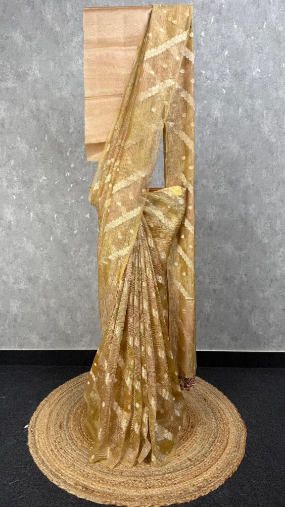 CRUSHED TISSUE ORGANZA BANARASI SAREE