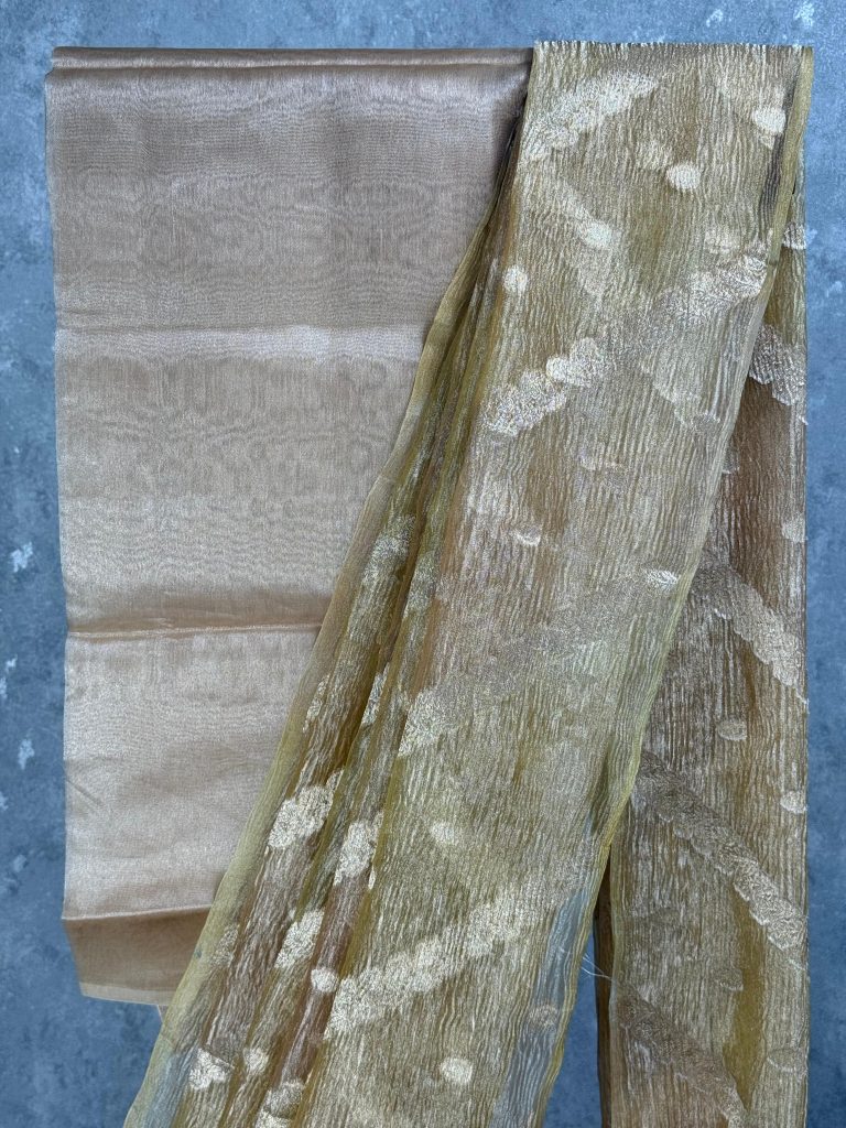 CRUSHED TISSUE ORGANZA BANARASI SAREE - Image 2