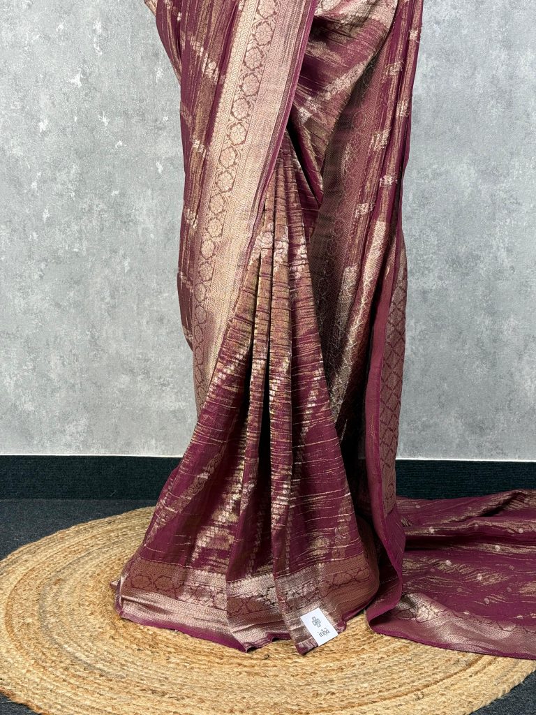CRUSHED TISSUE SILK BANARASI SAREE - Image 3