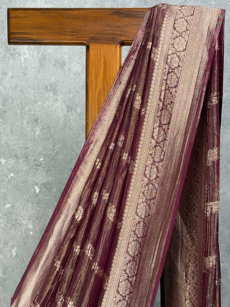 CRUSHED TISSUE SILK BANARASI SAREE - Image 2