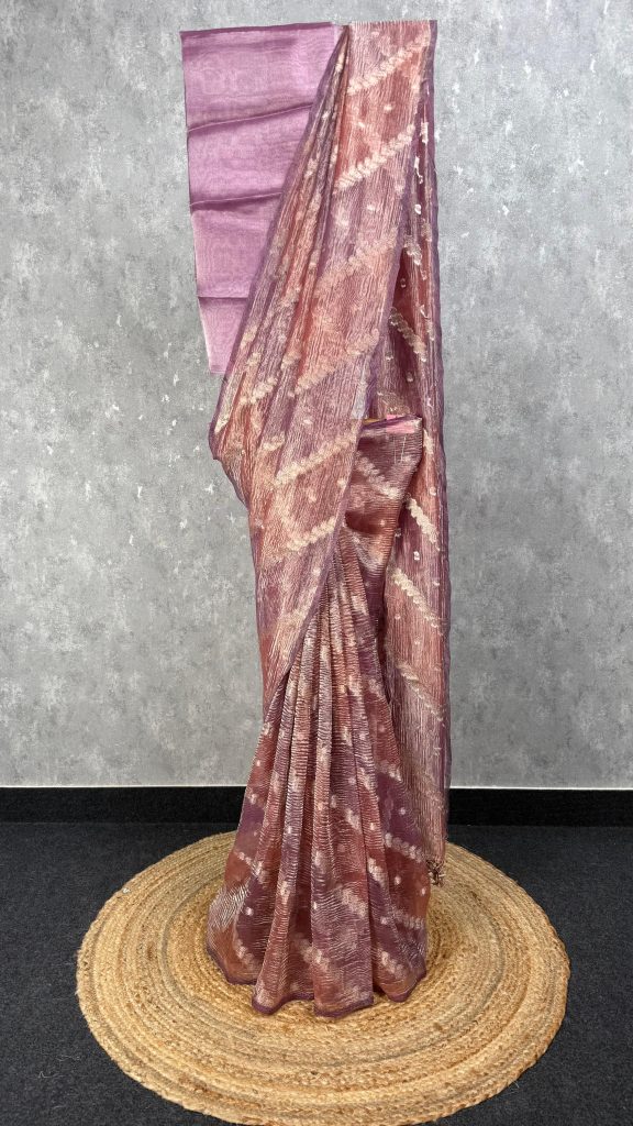 CRUSHED TISSUE ORGANZA BANARASI SAREE