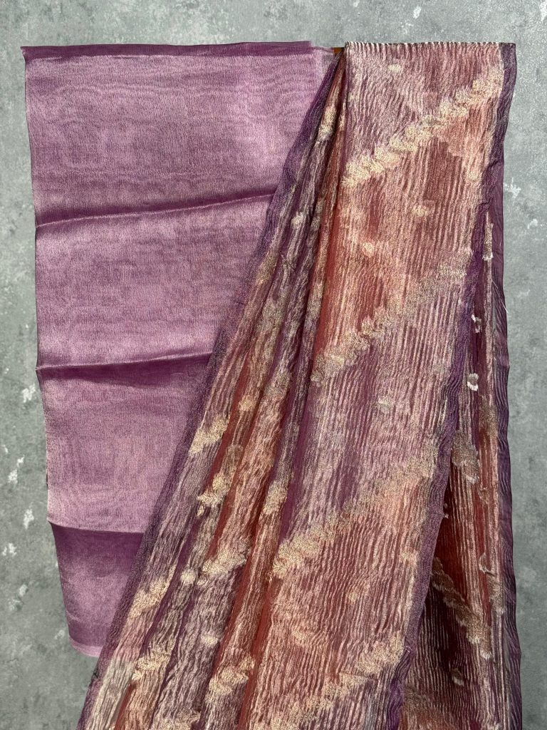 CRUSHED TISSUE ORGANZA BANARASI SAREE - Image 2