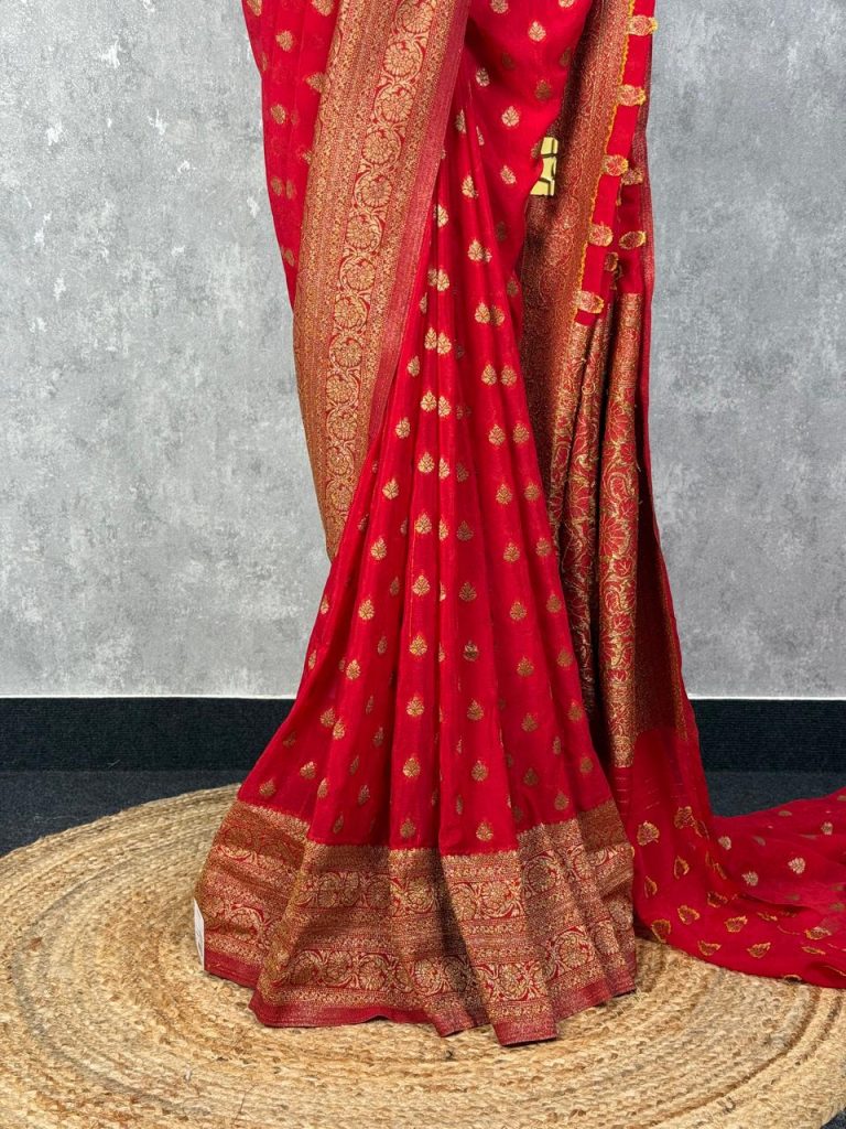 VISCOSE GEORGETTE BANARASI SAREE - Image 3