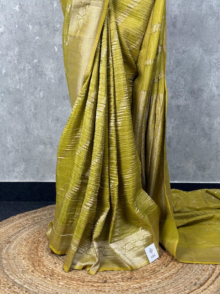 CRUSHED TISSUE SILK BANARASI SAREE - Image 3