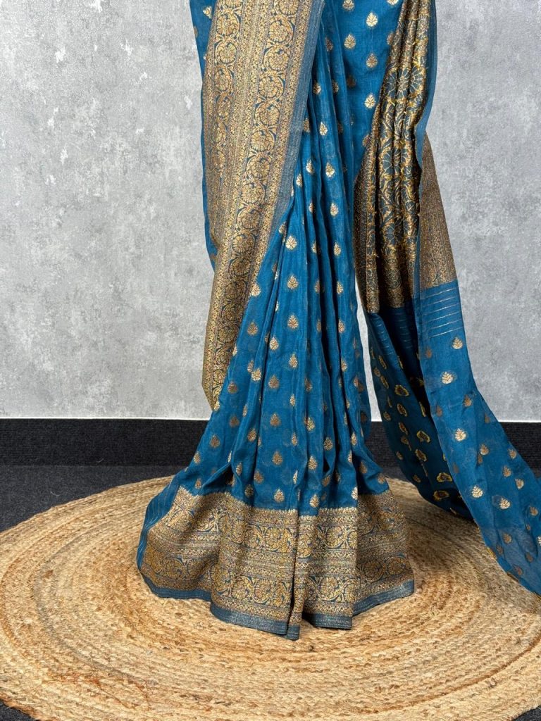 VISCOSE GEORGETTE BANARASI SAREE - Image 3