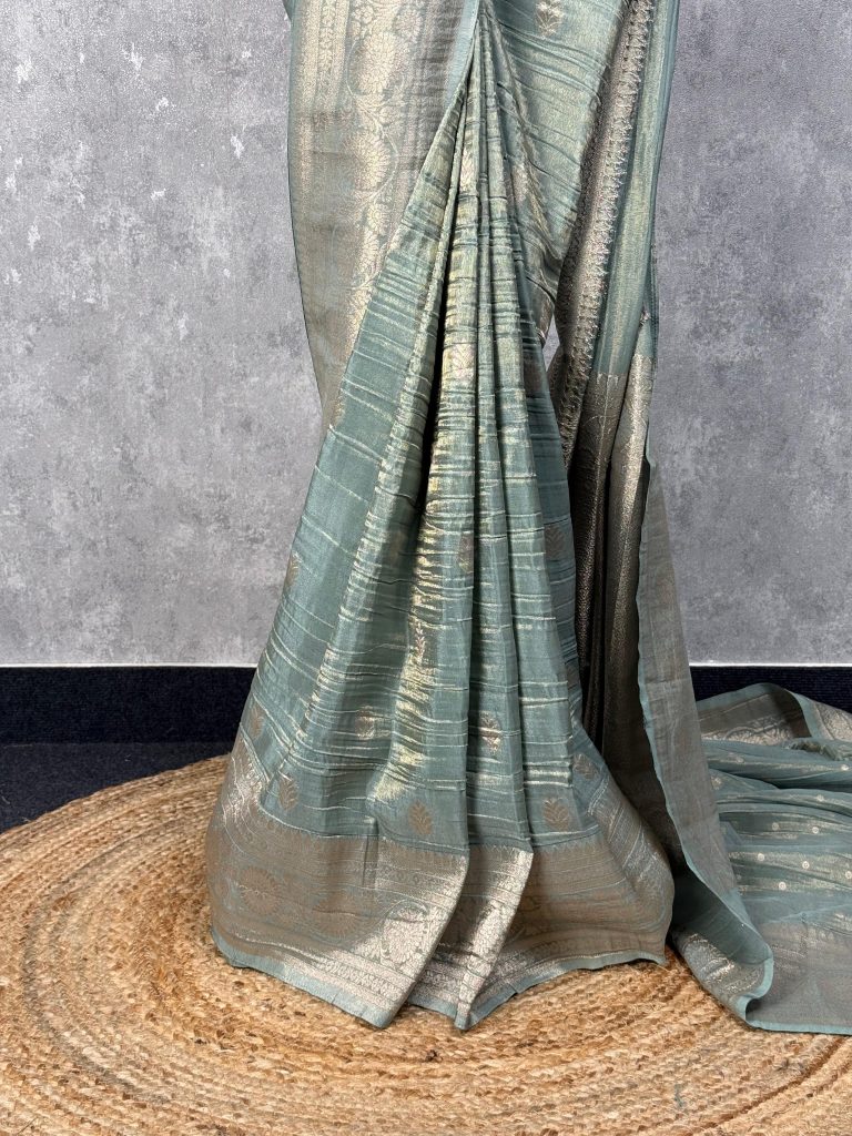 CRUSHED TISSUE GEORGETTE BANARASI SAREE - Image 3