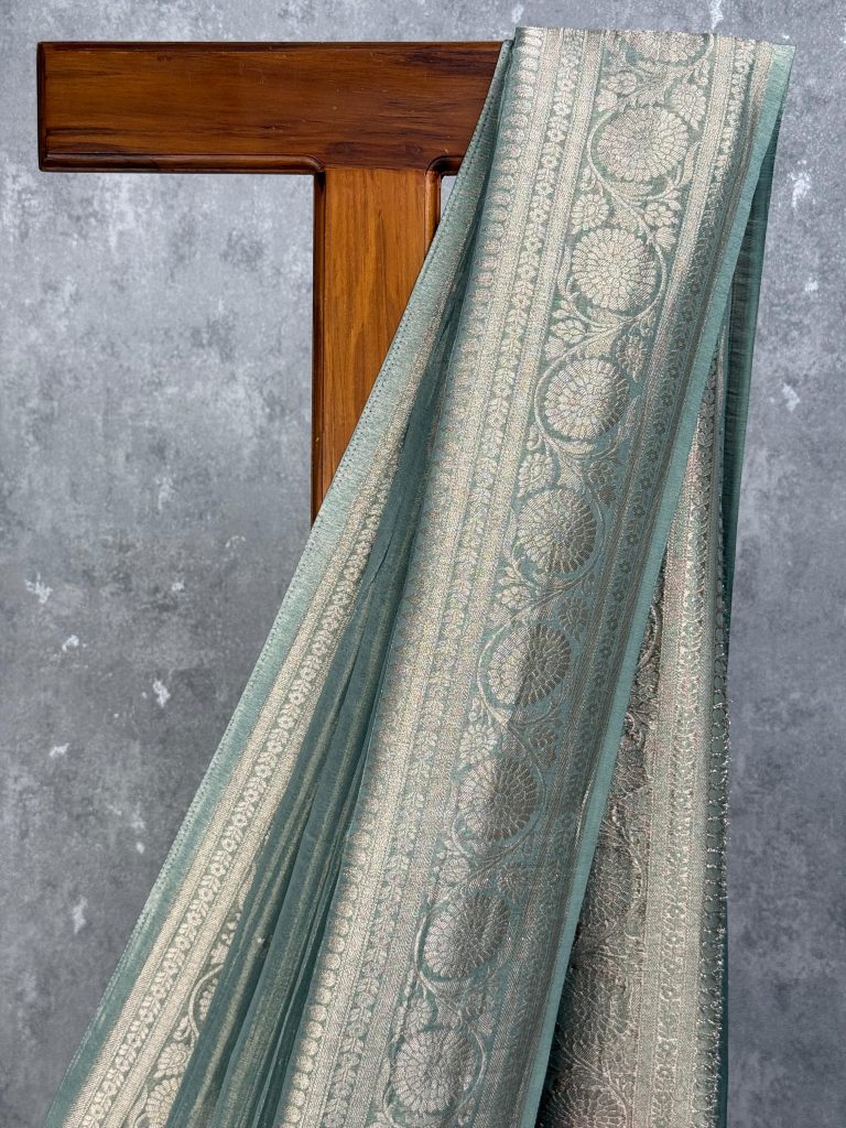 CRUSHED TISSUE GEORGETTE BANARASI SAREE - Image 2