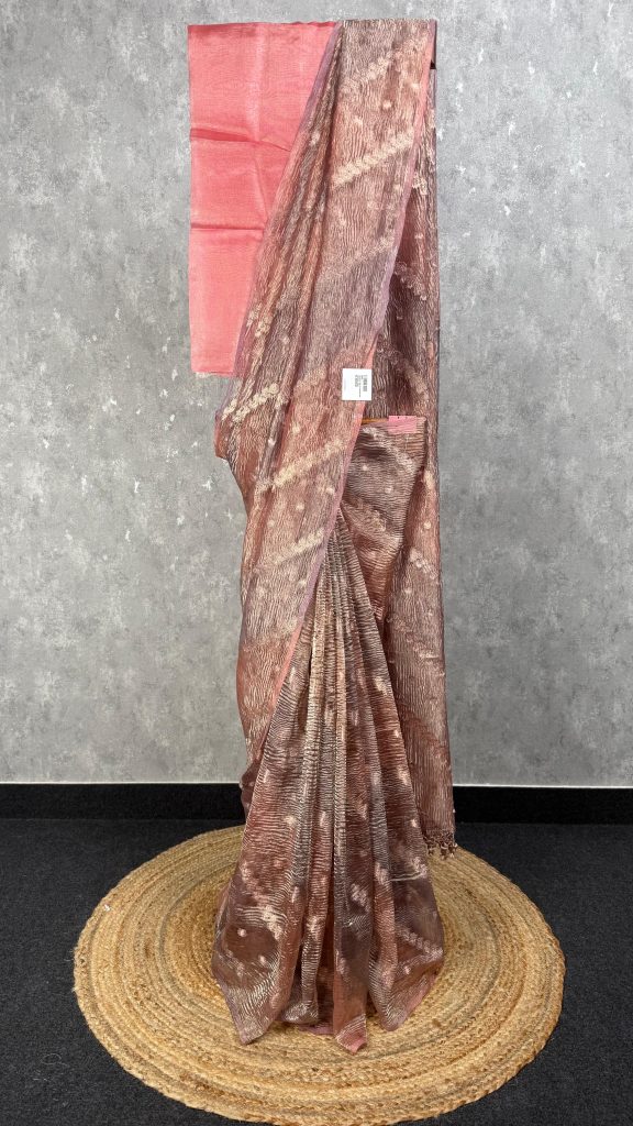 CRUSHED TISSUE ORGANZA BANARASI SAREE