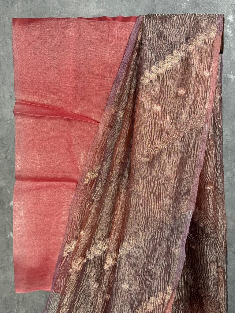 CRUSHED TISSUE ORGANZA BANARASI SAREE - Image 2