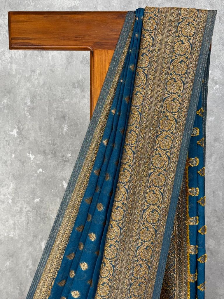 VISCOSE GEORGETTE BANARASI SAREE - Image 2