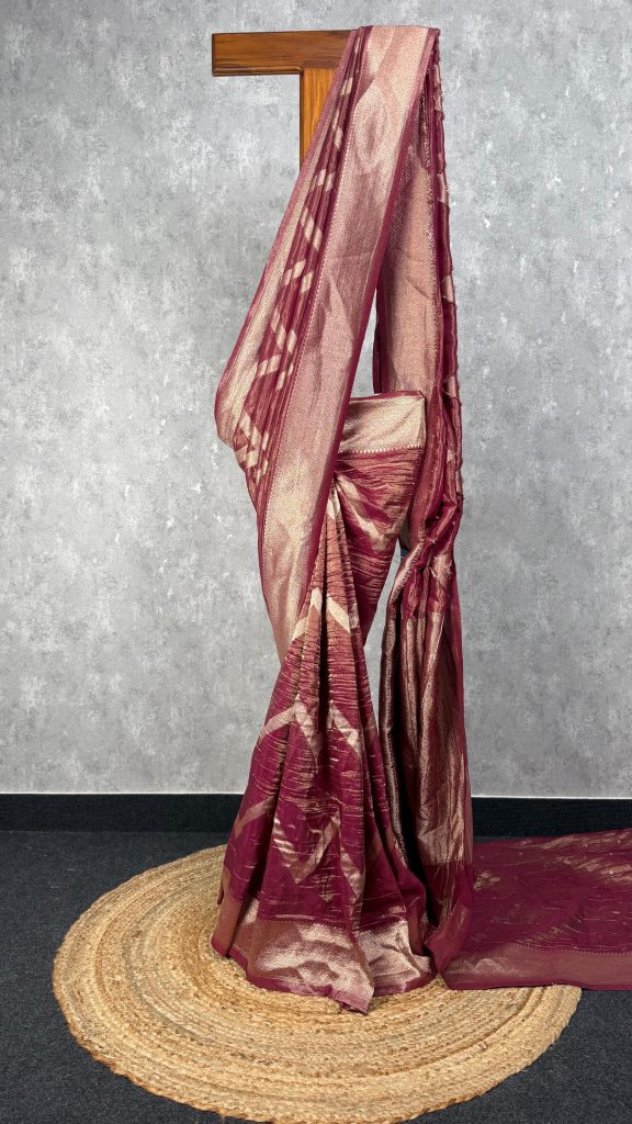 CRUSHED TISSUE GEORGETTE BANARASI SAREE