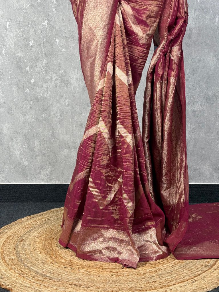 CRUSHED TISSUE GEORGETTE BANARASI SAREE - Image 3