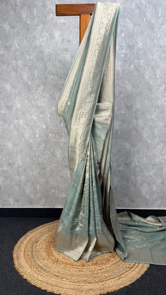 CRUSHED TISSUE GEORGETTE BANARASI SAREE