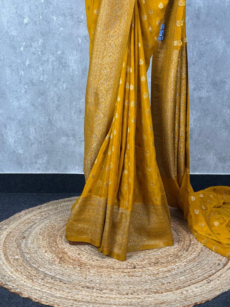 VISCOSE GEORGETTE BANARASI SAREE - Image 3