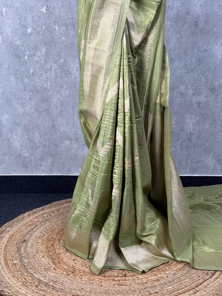 CRUSHED TISSUE GEORGETTE BANARASI SAREE - Image 3