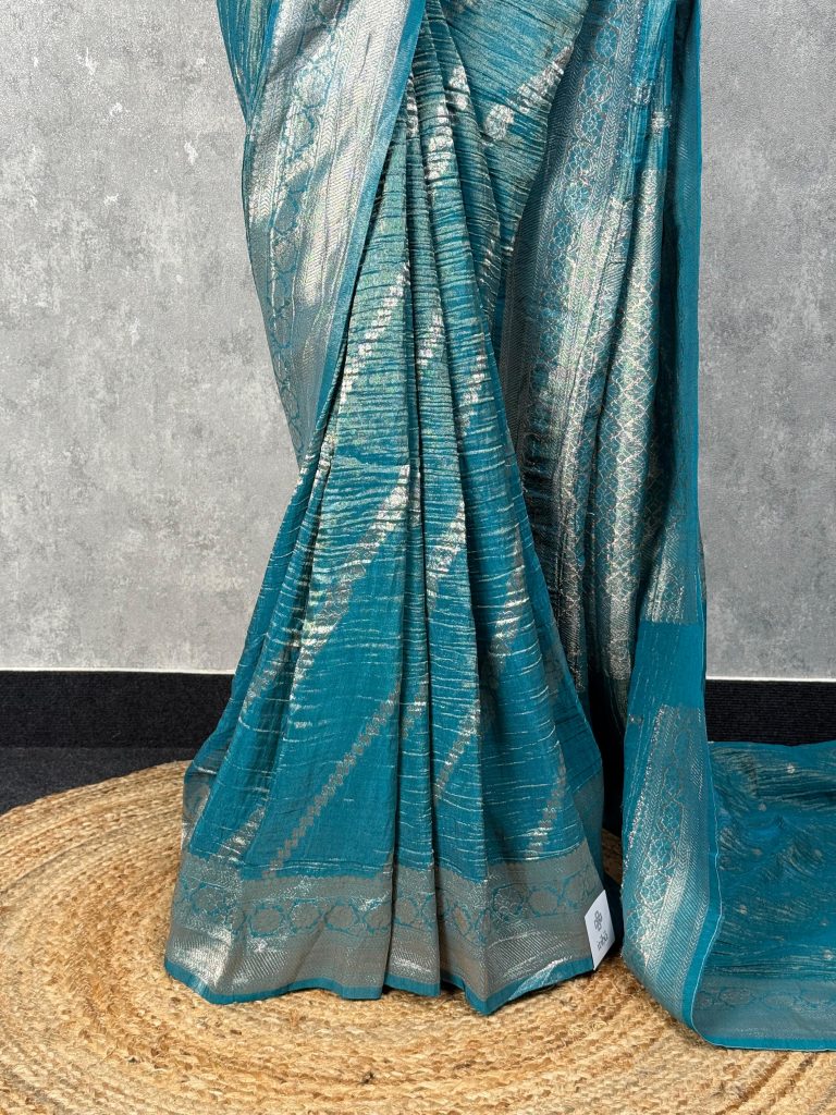 CRUSHED TISSUE SILK BANARASI SAREE - Image 3