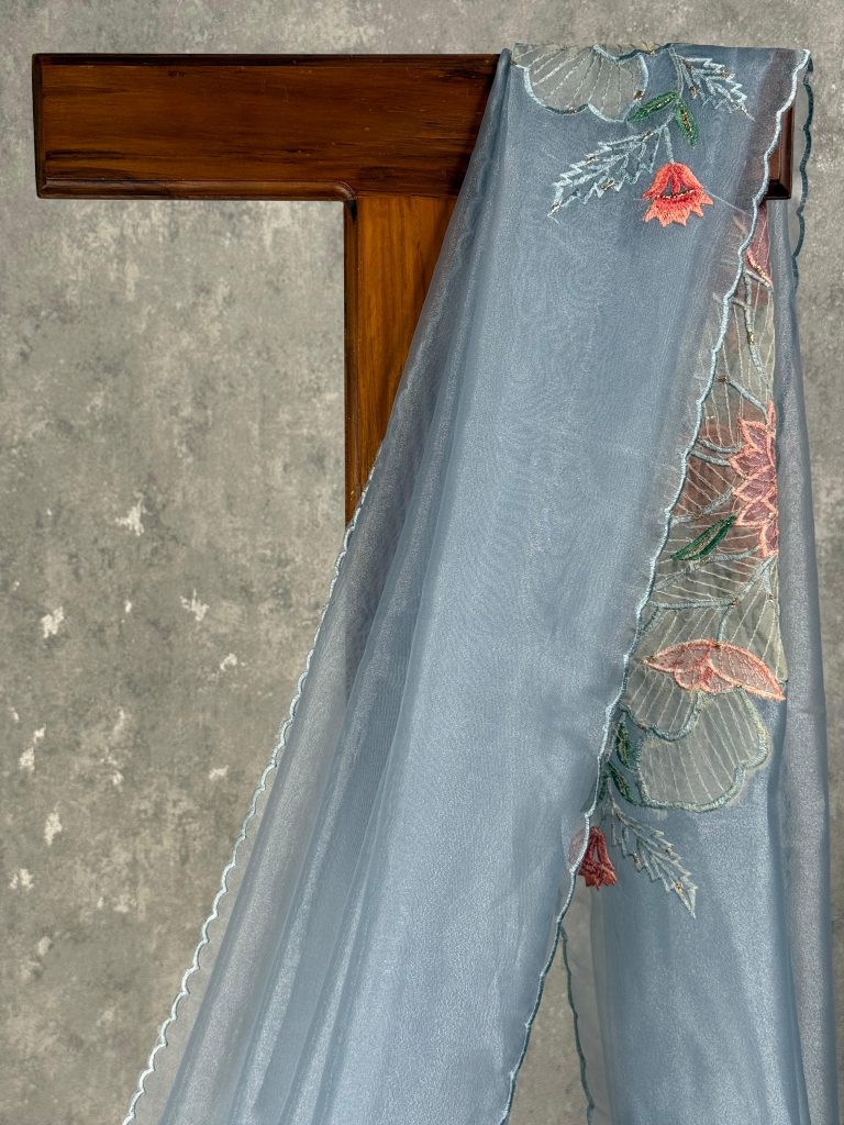 ORGANZA EMBROIDERY SAREE - Image 2