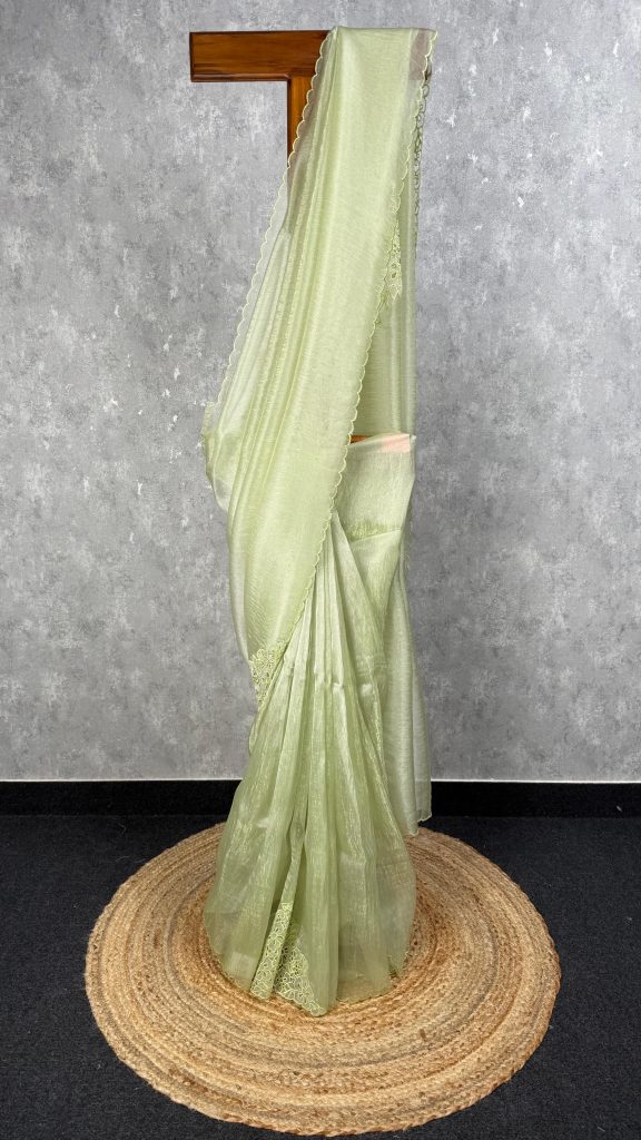 GLASS ORGANZA CUTWORK EMBROIDERY SAREE