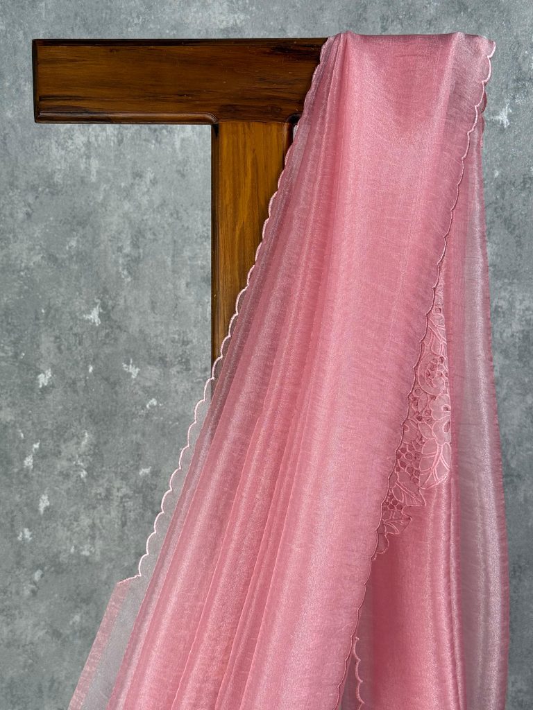 GLASS ORGANZA CUTWORK EMBROIDERY SAREE - Image 2