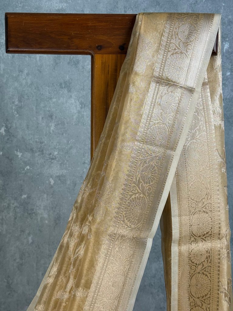 SEMI TISSUE ORGANZA JAAL BANARASI SAREE - Image 2
