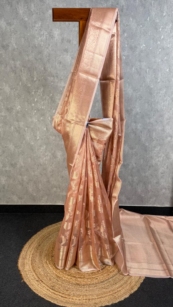 SEMI TISSUE ORGANZA JAAL BANARASI SAREE