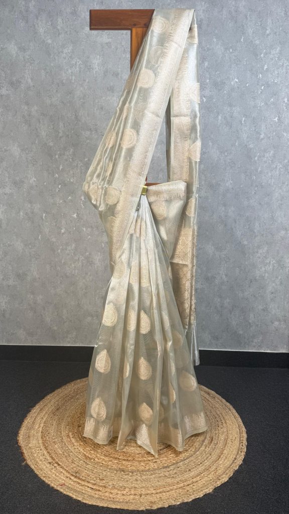 SEMI TISSUE ORGANZA BHUTA BANARASI SAREE