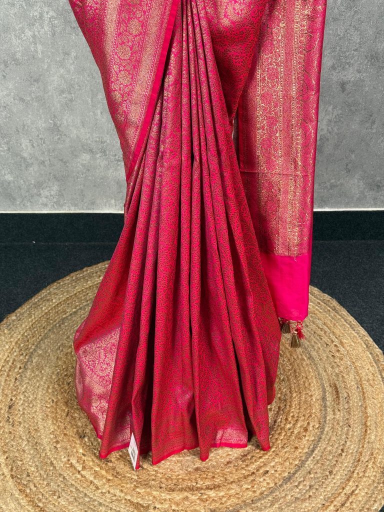 SEMI KATAN ANTIQUE ZARI BROCADE BANARASI SAREE - Image 3