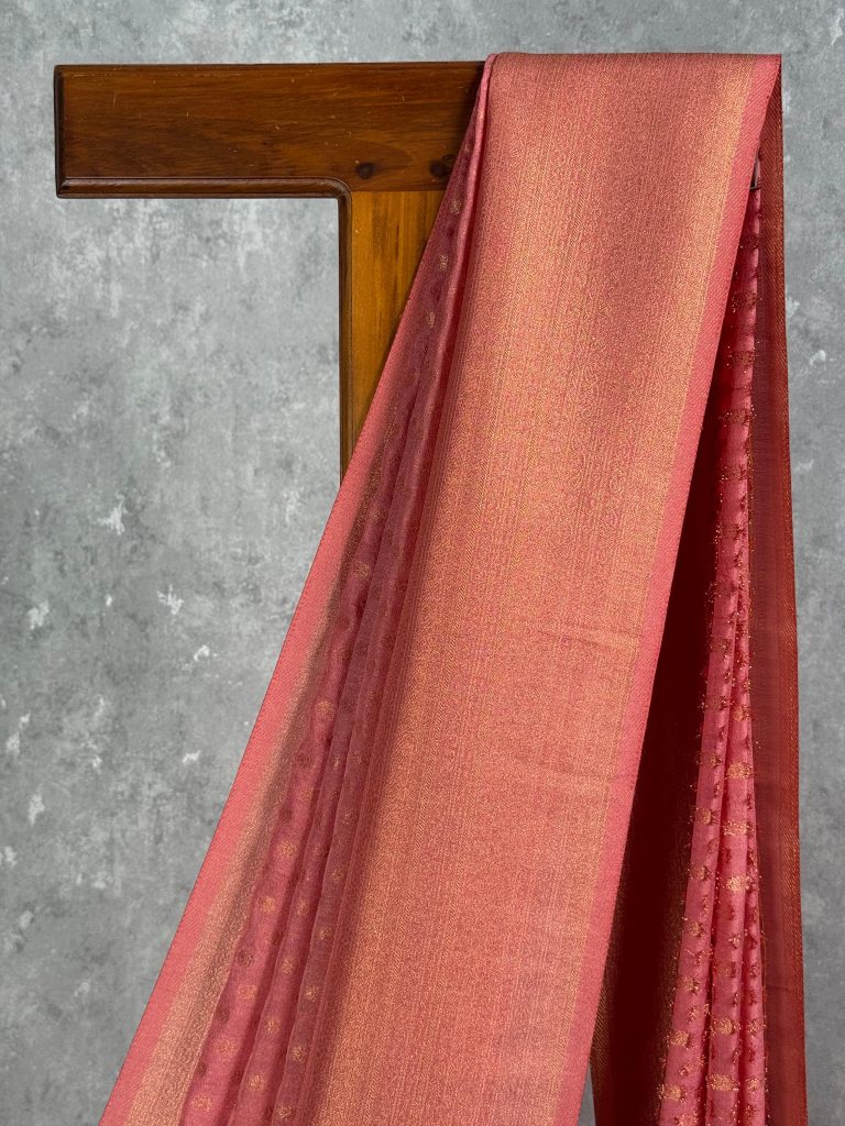 SEMI CREPE GOLD ZARI BANARASI SAREE - Image 2