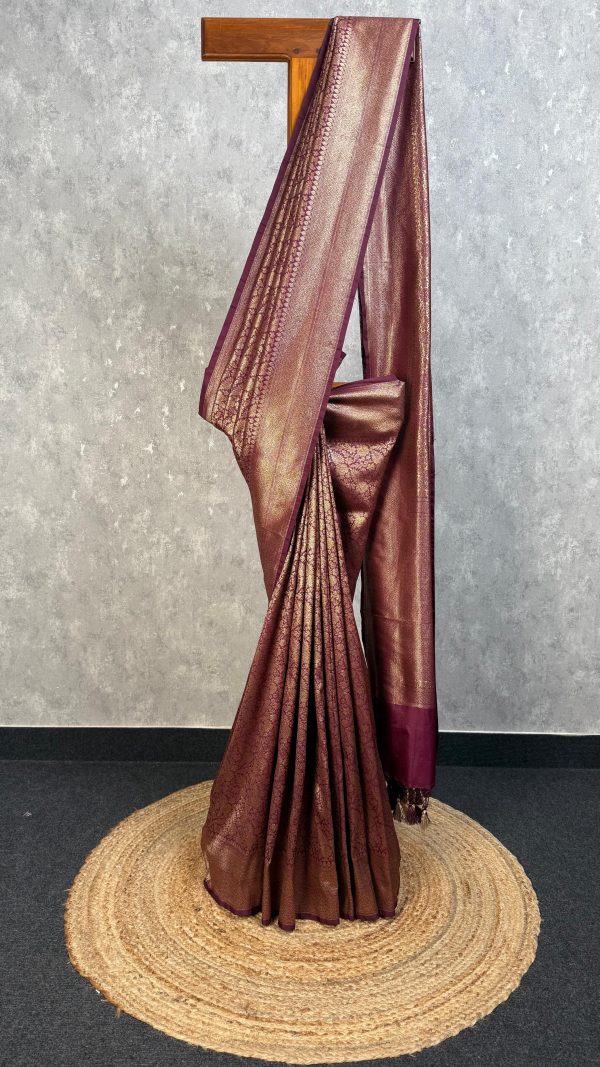 SEMI KATAN ANTIQUE ZARI BROCADE BANARASI SAREE