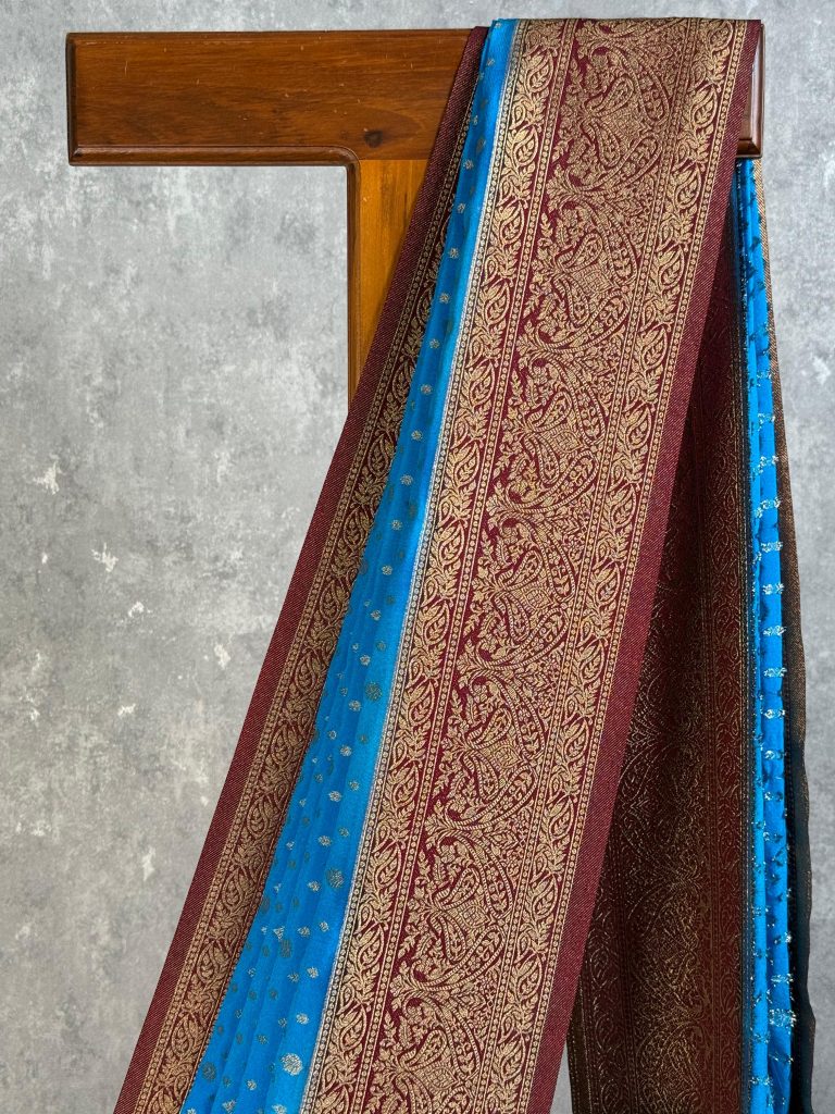 SEMI CREPE GOLD ZARI BANARASI SAREE - Image 2