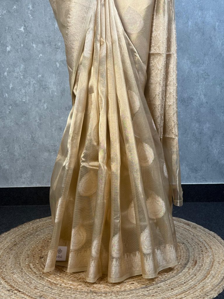SEMI TISSUE ORGANZA BHUTA BANARASI SAREE - Image 3