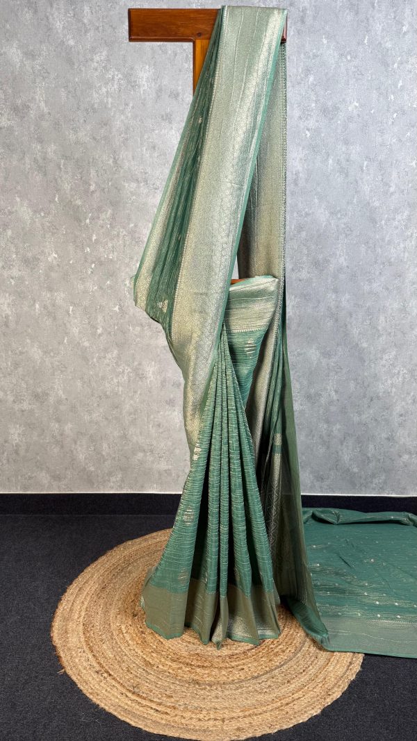 CRUSHED TISSUE SILK BANARASI SAREE