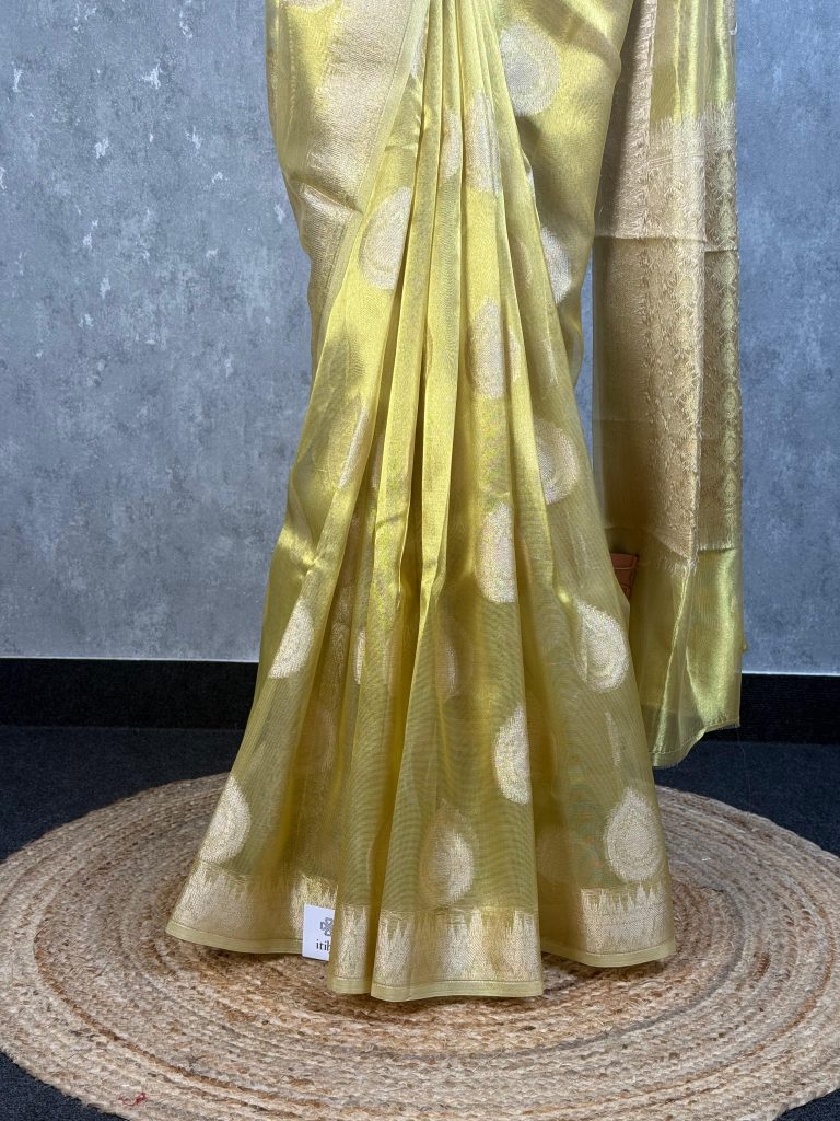 SEMI TISSUE ORGANZA BHUTA BANARASI SAREE - Image 3