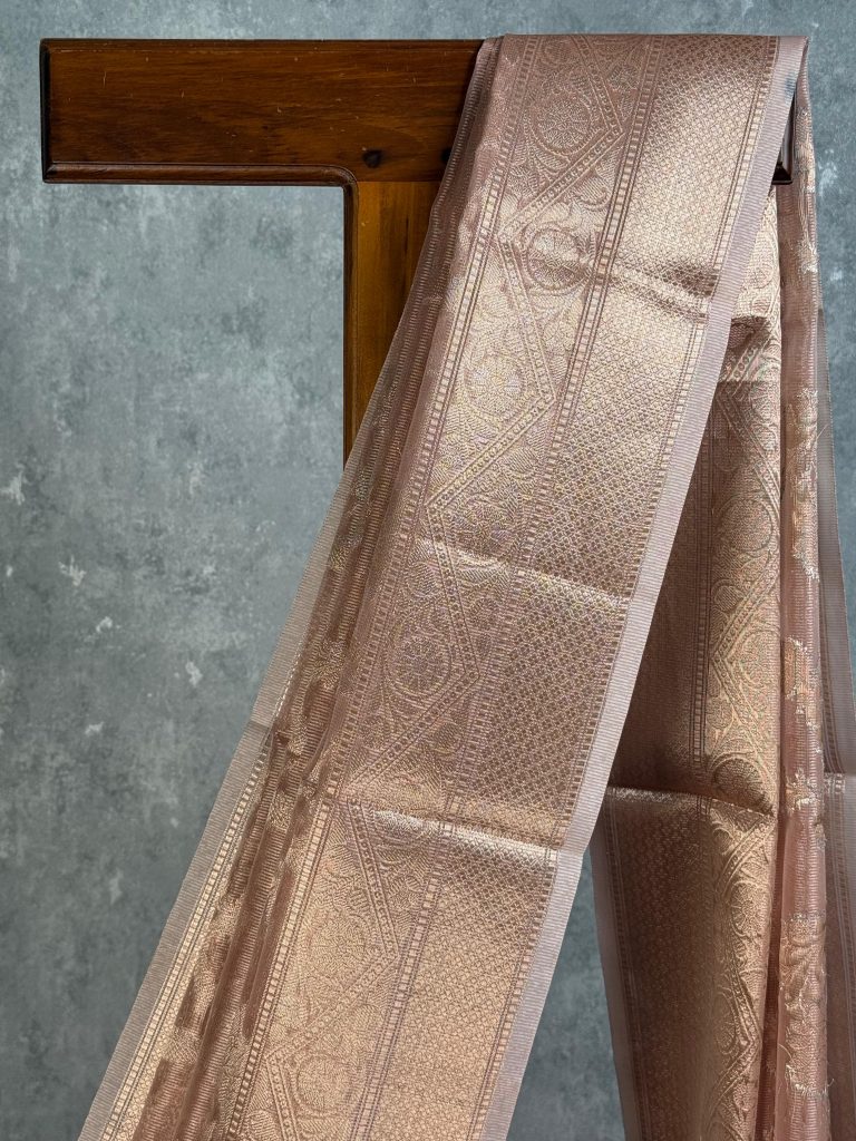 SEMI TISSUE ORGANZA JAAL BANARASI SAREE - Image 2