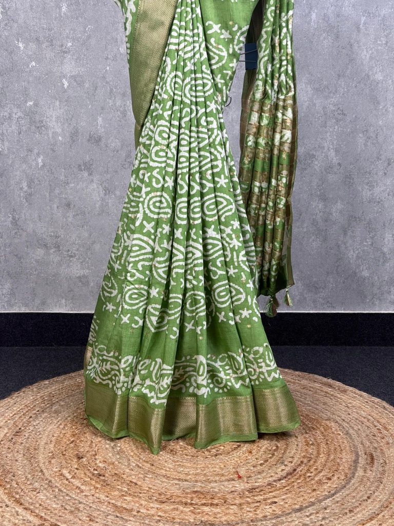 ASSAM SILK PRINTED BANARASI SAREE - Image 3