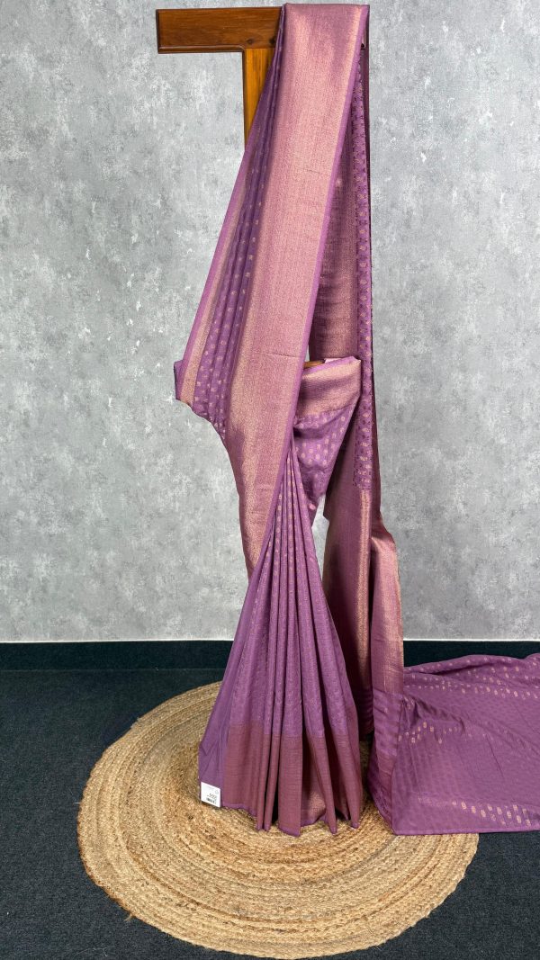 SEMI CREPE GOLD ZARI BANARASI SAREE