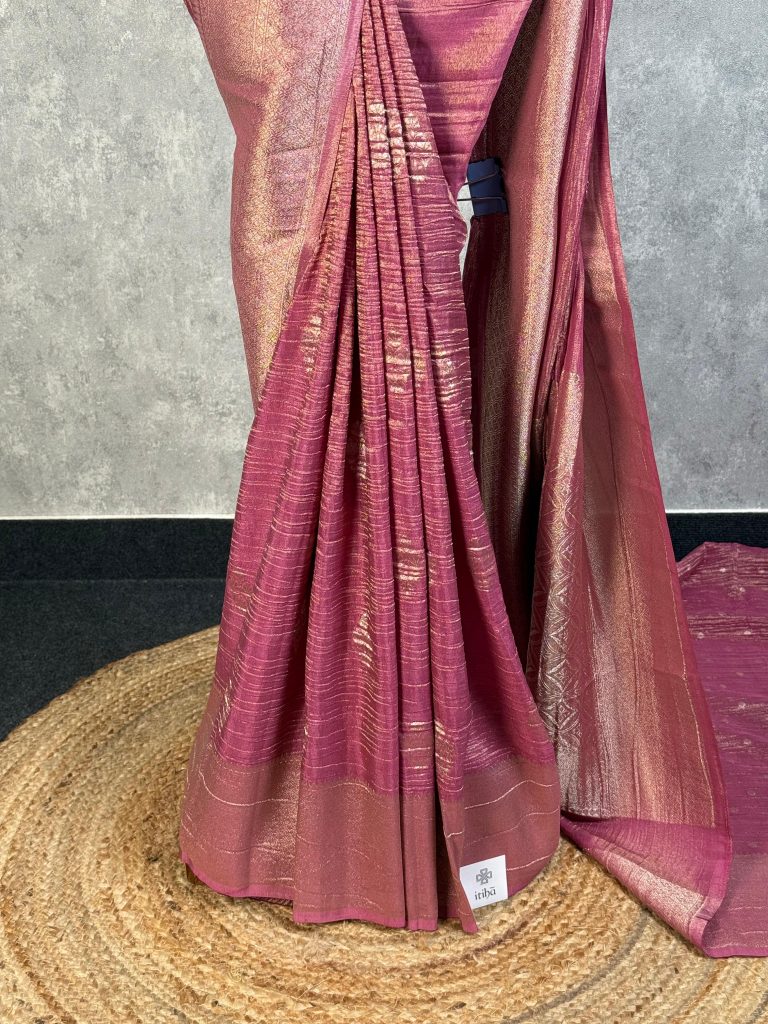 CRUSHED TISSUE SILK BANARASI SAREE - Image 3