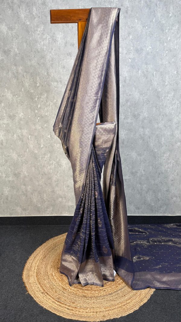 CRUSHED TISSUE SILK BANARASI SAREE