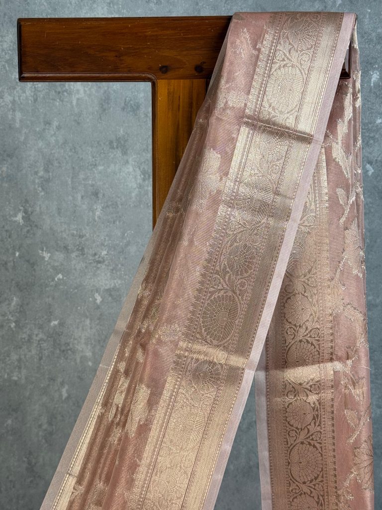 SEMI TISSUE ORGANZA JAAL BANARASI SAREE - Image 2