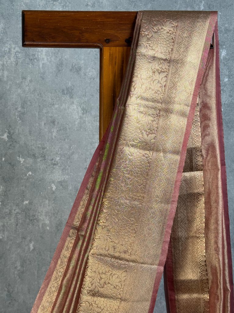 SEMI TISSUE ORGANZA BANARASI SAREE - Image 2