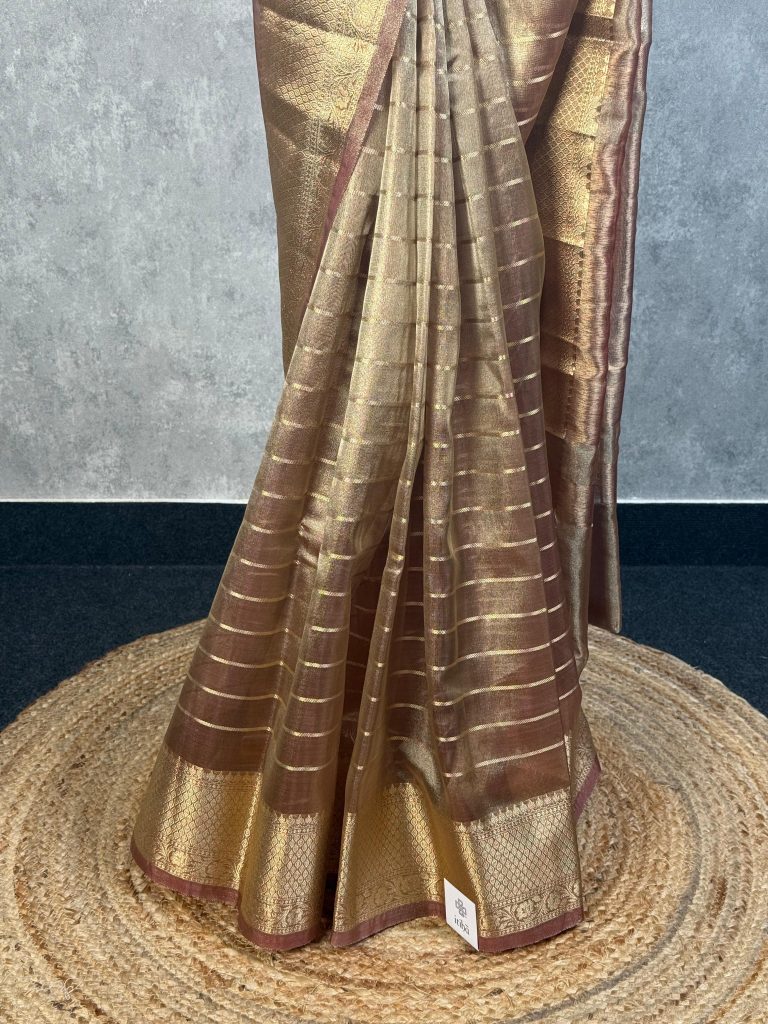 SEMI TISSUE ORGANZA BANARASI SAREE - Image 3