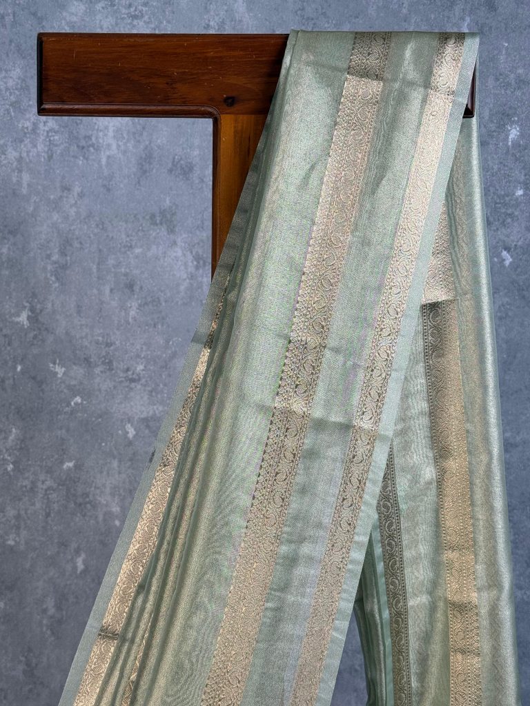 SEMI TISSUE ORGANZA BANARASI SAREE - Image 2