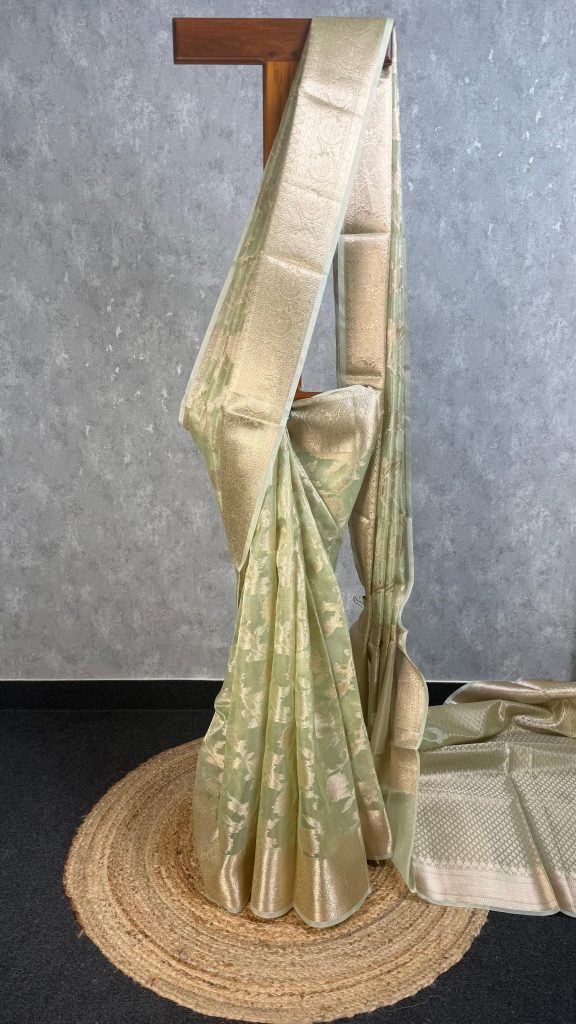 SEMI TISSUE ORGANZA JAAL BANARASI SAREE