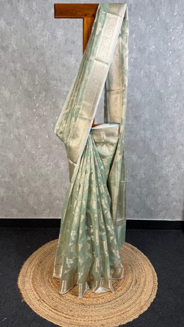 SEMI TISSUE ORGANZA JAAL BANARASI SAREE