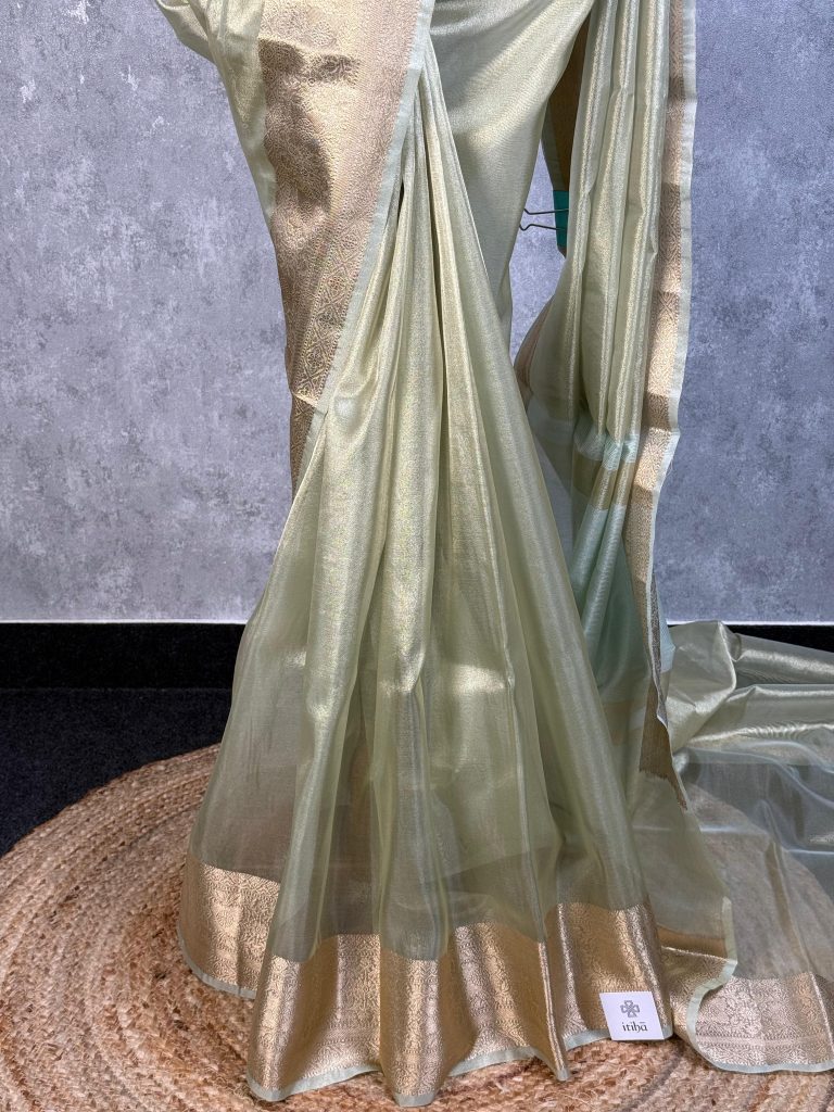 SEMI TISSUE ORGANZA BANARASI SAREE - Image 3